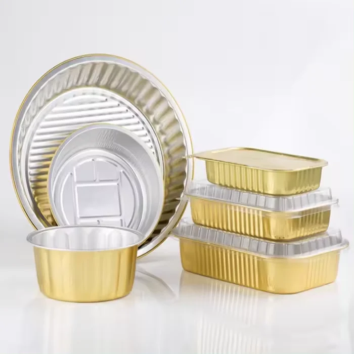 Food grade tin box 1890ml baking disposable aluminum foil container snail tray PP paper cover import and export takeout