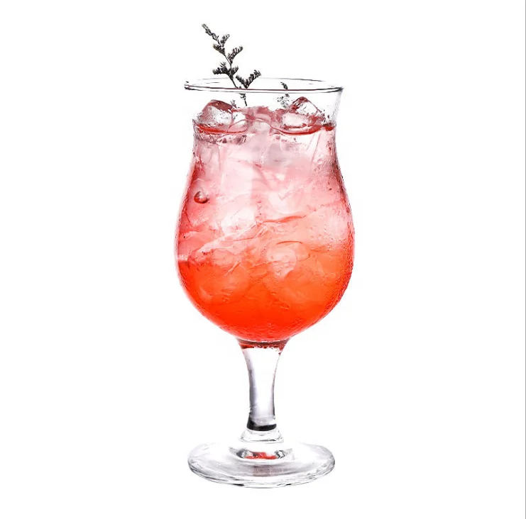 2020 hot selling tulip shaped  drinking glasses with high stem