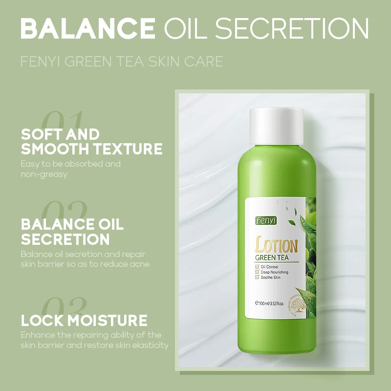 Skin Care Moisturizing Nourishing Oil Control Soothing Natural 100ml Green Tea Body Lotion