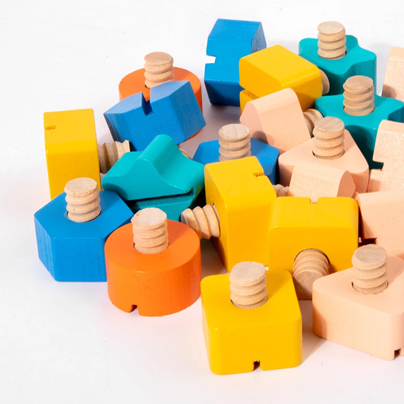 New Wooden Puzzle Children Assembly Montessori Shape Screw Toy Educational Toys For Toddlers Preschool