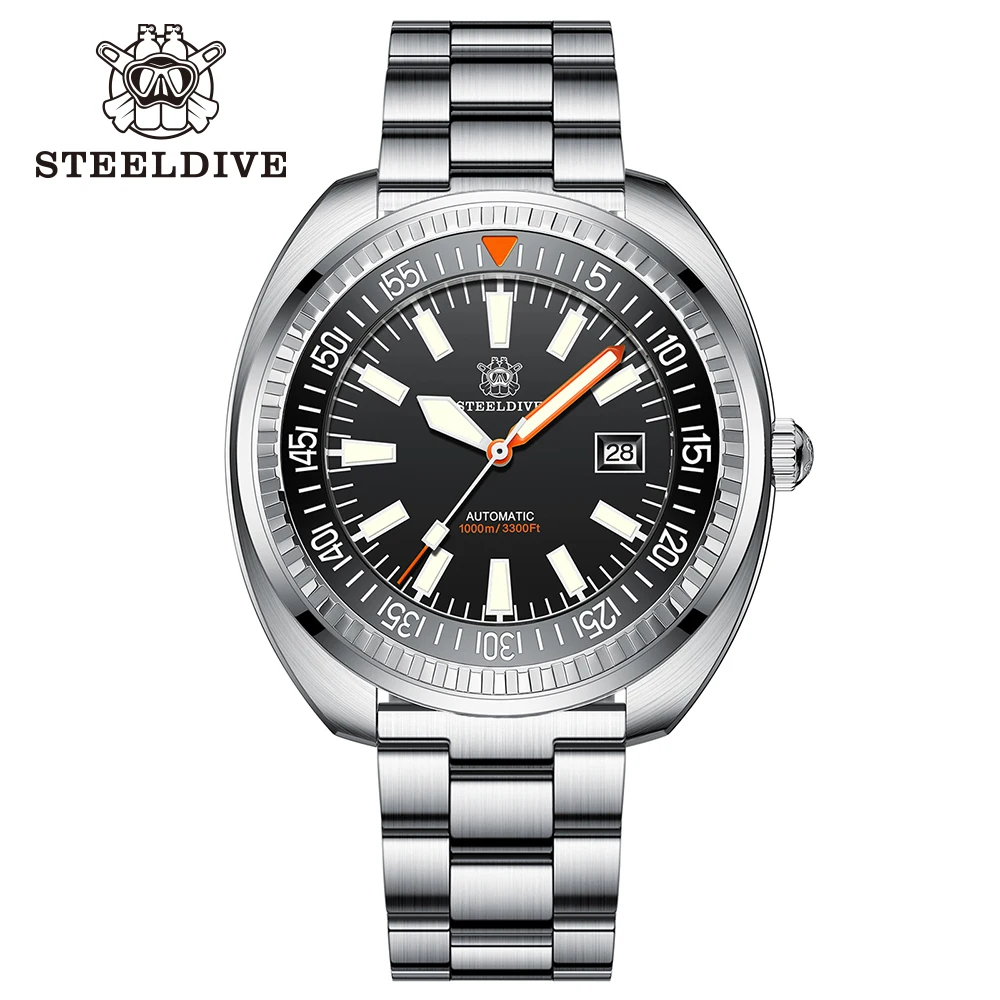 SD1983 классный дизайн steeldive бренд 1000 м водонепроницаемый УФ-фильтр 49 мм с большой размер NH35 автоматический керамический Безель M4 черепаха Dive кварцевые часы для мужчин
