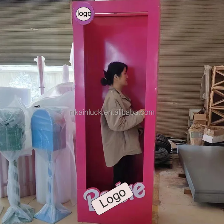 Wedding Decoration 360 Photo Booth Backdrop Stand Pink Metal Wedding Stage Shop Decoration Design Activities Display Box