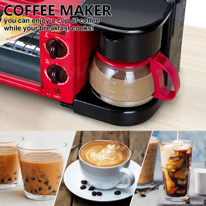 Factory Outlet High Quality Multi Function Aluminum Electric Multi-function 3 in 1 Breakfast Machine