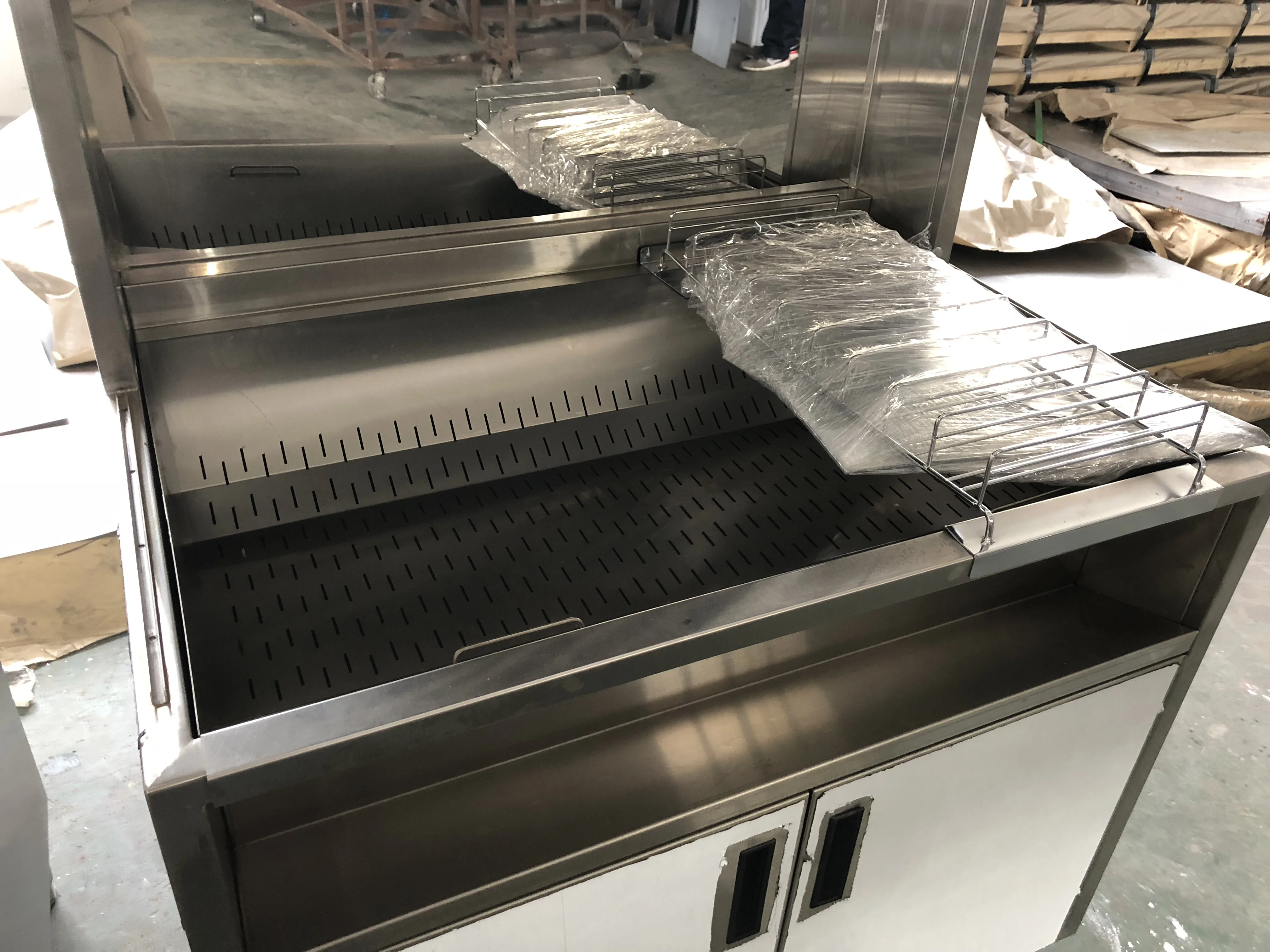 KFC  Free Standing Chips Warmer Display Stainless Steel french fries production line