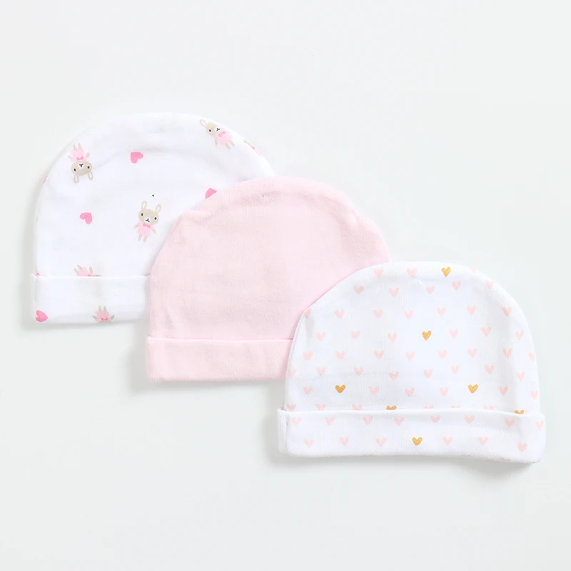 Candy color 3pcs in one set allseason cheap unisex newbron cotton baby hat protect forgirls and boys