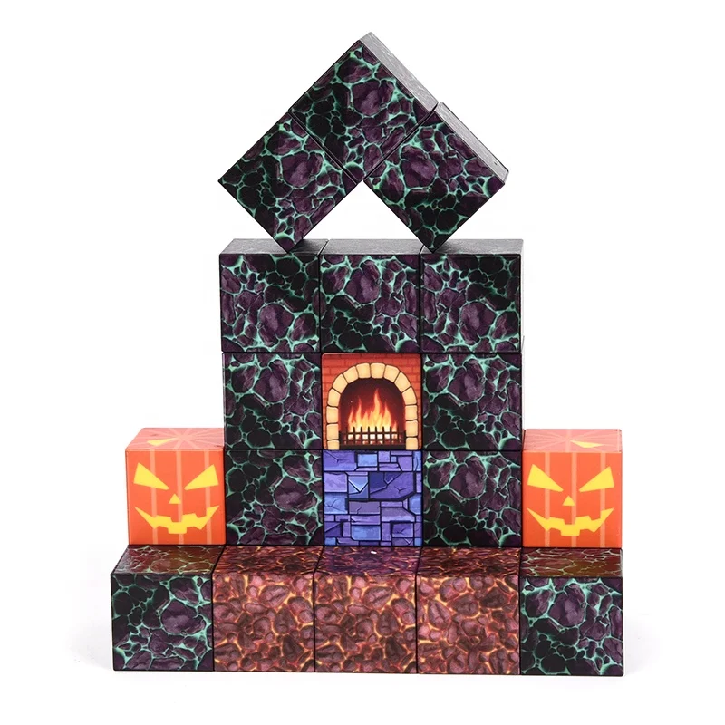 My magnetic world doll creative construction magnetic piece building block model Layer upon layer puzzle toy