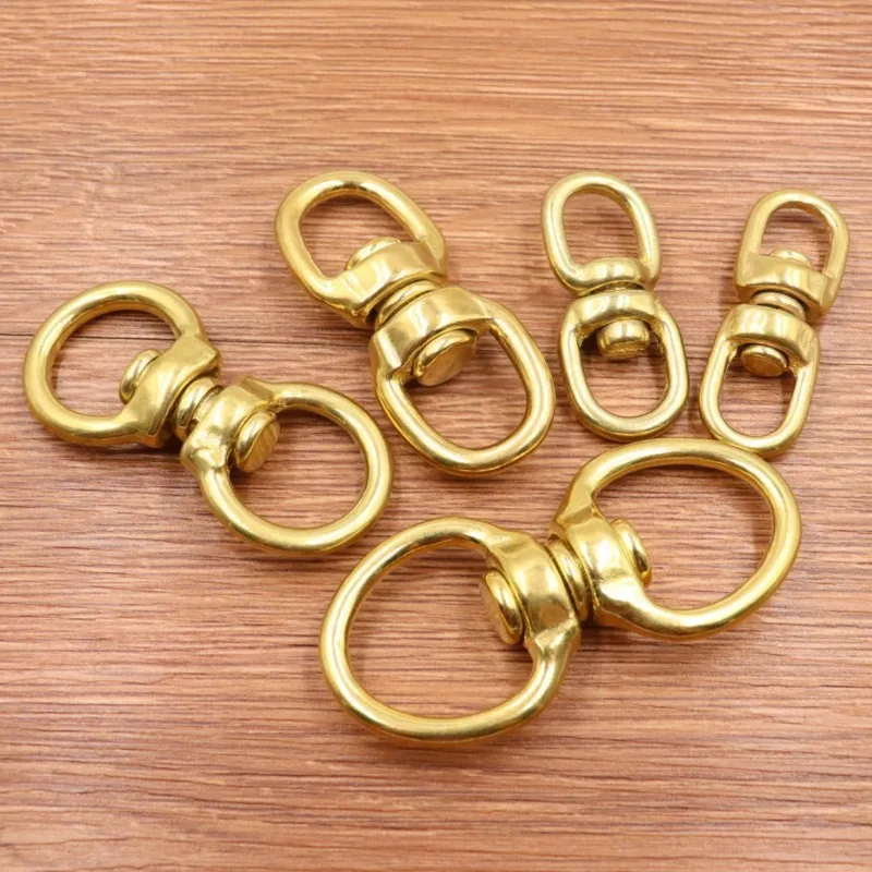 Double Ring Ended Swivel Eye Hooks Solid Brass Eye to Eye Swivel Connector For Leather Craft