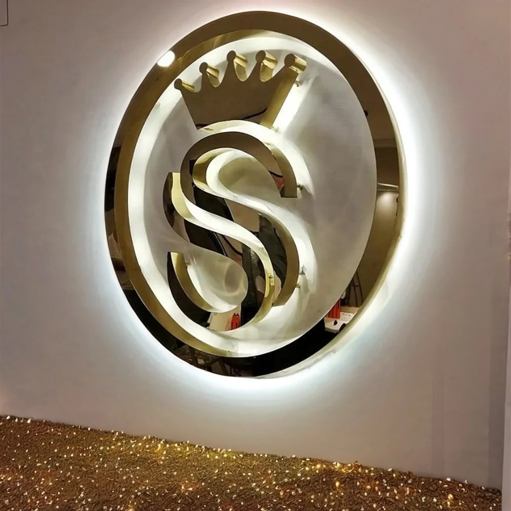 Business Logo Led Advertising Letters Sign Custom 3D Led Letters Business Metal Acrylic Store Front Sign LED Backlit Letters