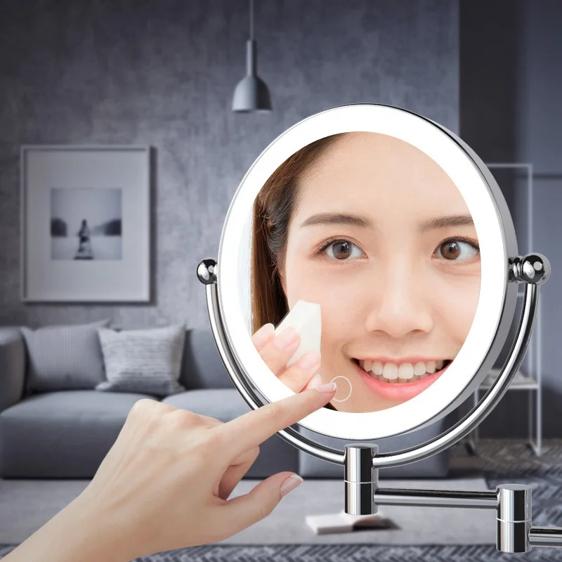 10X Magnifying Glass  Bathroom LED Lighted Shaving Bathroom vanity Mirror With Touch Sensor