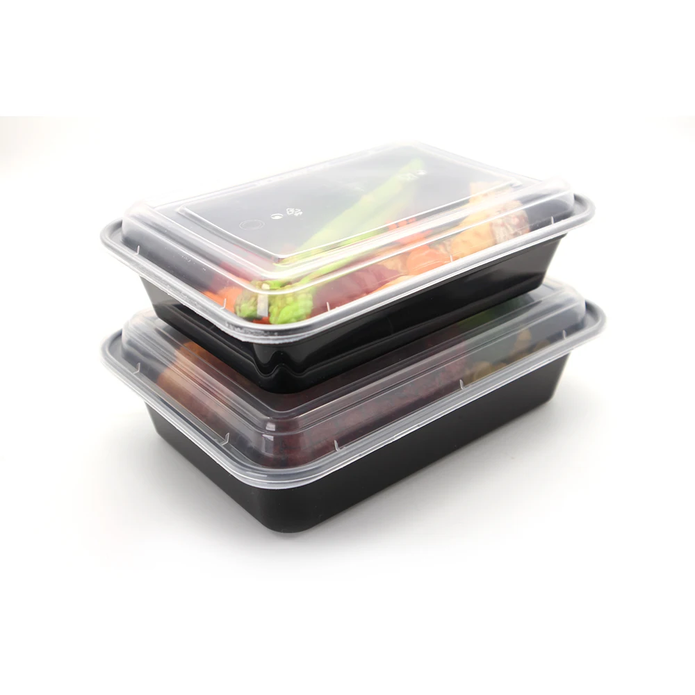 food grade disposable microwavable black to go boxes food plastic container black food box meal prep containers 32 oz