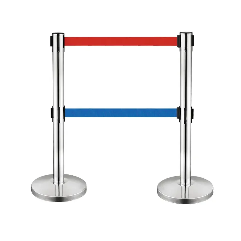 Wholesale New Year Christmas Dual Tape Queue Barrier System/Portable Queue Line Stand/Stainless Steel Queue Pole