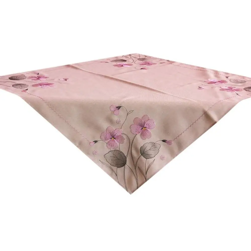 
Hot selling Ready stock factory made flower embroidery table cloth 