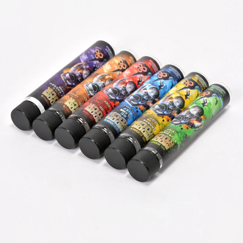 
Moonrock Pre-Rolled Empty Glass Tube Packaging Custom Labels Dankwoods Cork Top Holographic Stickers Pre Rolling Packaging 