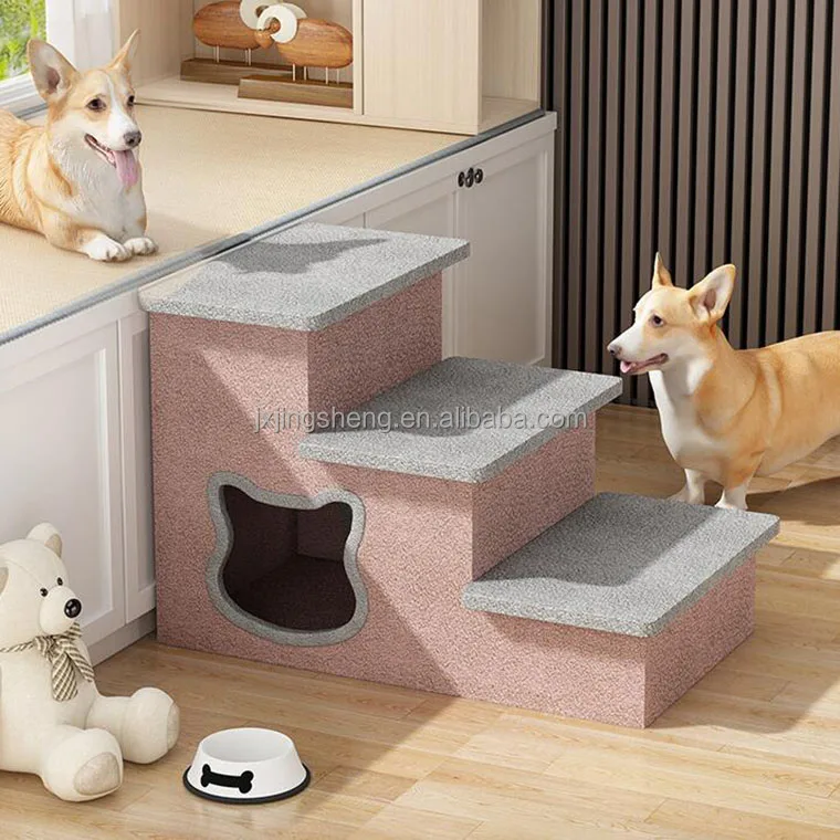 Easy Pet Stairs / Pet Ramp / Pet Ladder Durable Dog Ramp For High Beds Wooden Cat Ramp Stairs Steps