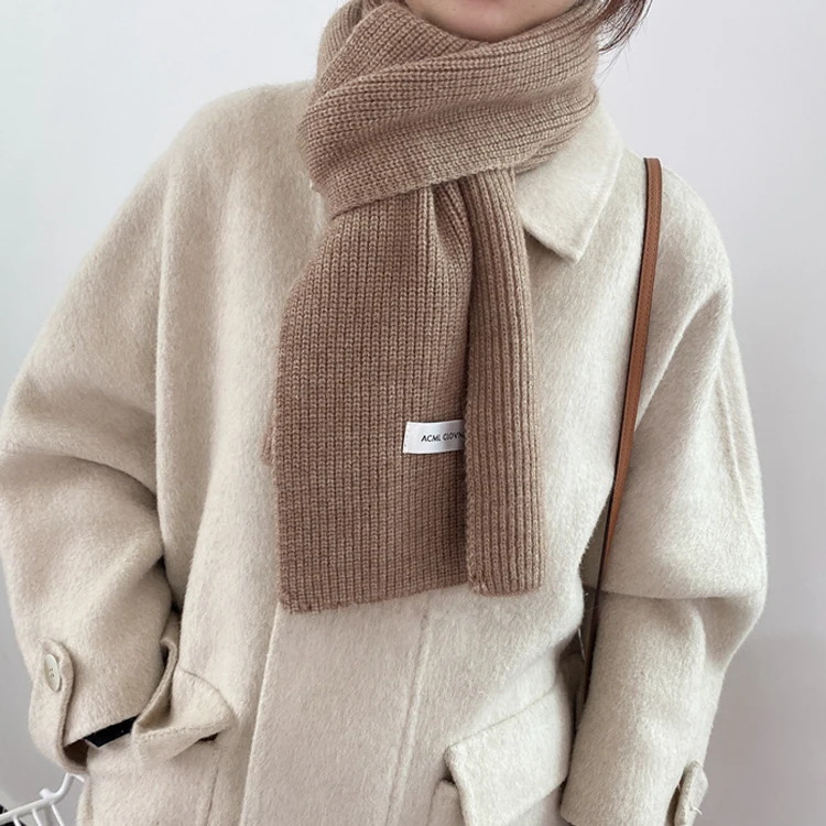 Custom Hot Selling Multi Color Stylish Ladies Winter Warm Neck Wraps Medium Long Casual Knitted Scarves for Women