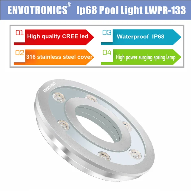 ENVOTRONICS High quality IP68 Waterproof Led Swimming Pool Light  Fountain light Seven color Yongquan lamp 316LSS