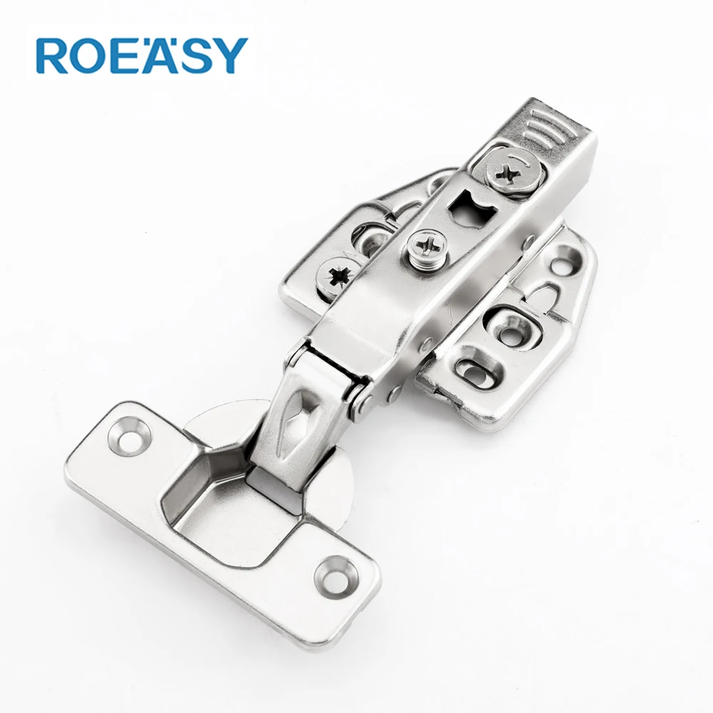 Roeasy Heavy Duty Cabinet Hinges Soft Close Hydraulic 3D Cupboard Hinge Detachable Big Plate Base Six Screw Holes Hinge