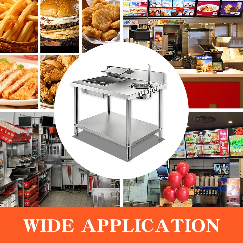 Commercial KFC Equipment Dust Fried Chickens Preparation Wrapping Powder Tables Chicken Breading Table