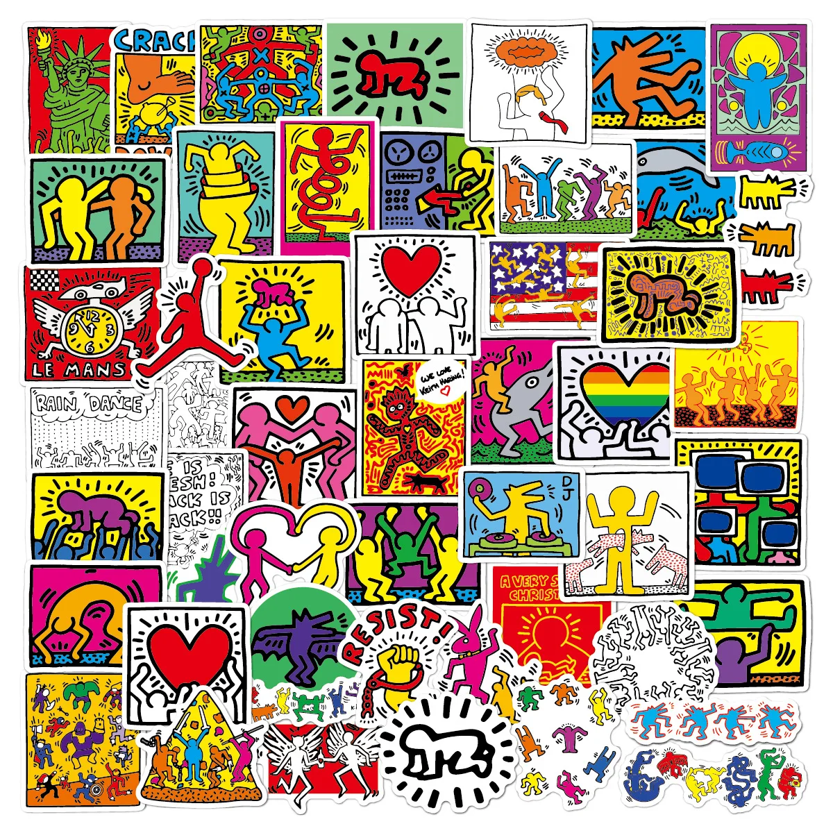 50 Kaiselin stickers Street art graffiti European and American personality luggage keith haring stickers
