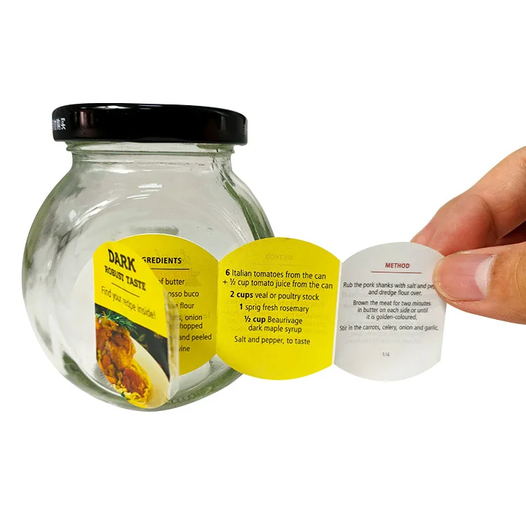 Hot sale custom stack printing adhesive peel off booklet multi layer labels folding peel off label sticker for food