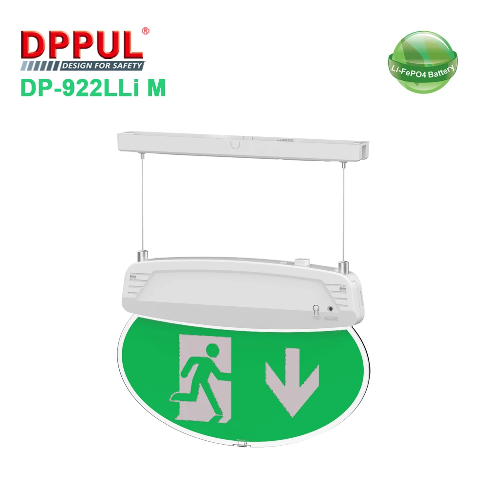 Backlight Replaceable Indicator Film Suspended Installation Ultra-thin Plastic LED Light LiFePO4 Emergency exit Sign