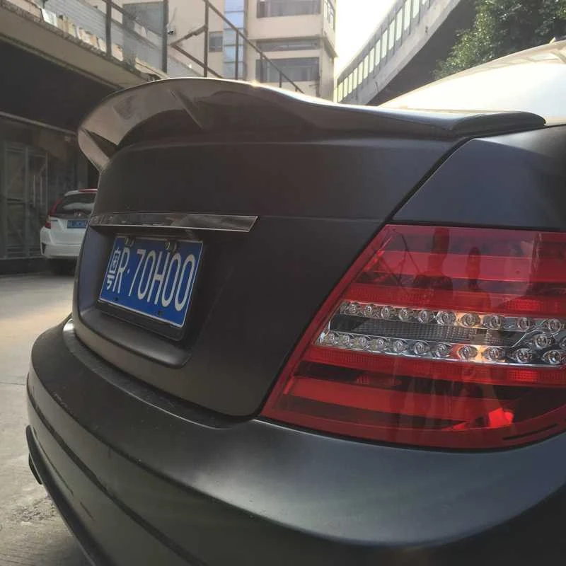 2007-2013 Car Exterior Parts C Class W204 R Style Rear Spoiler Couple Sedan For W Trunk