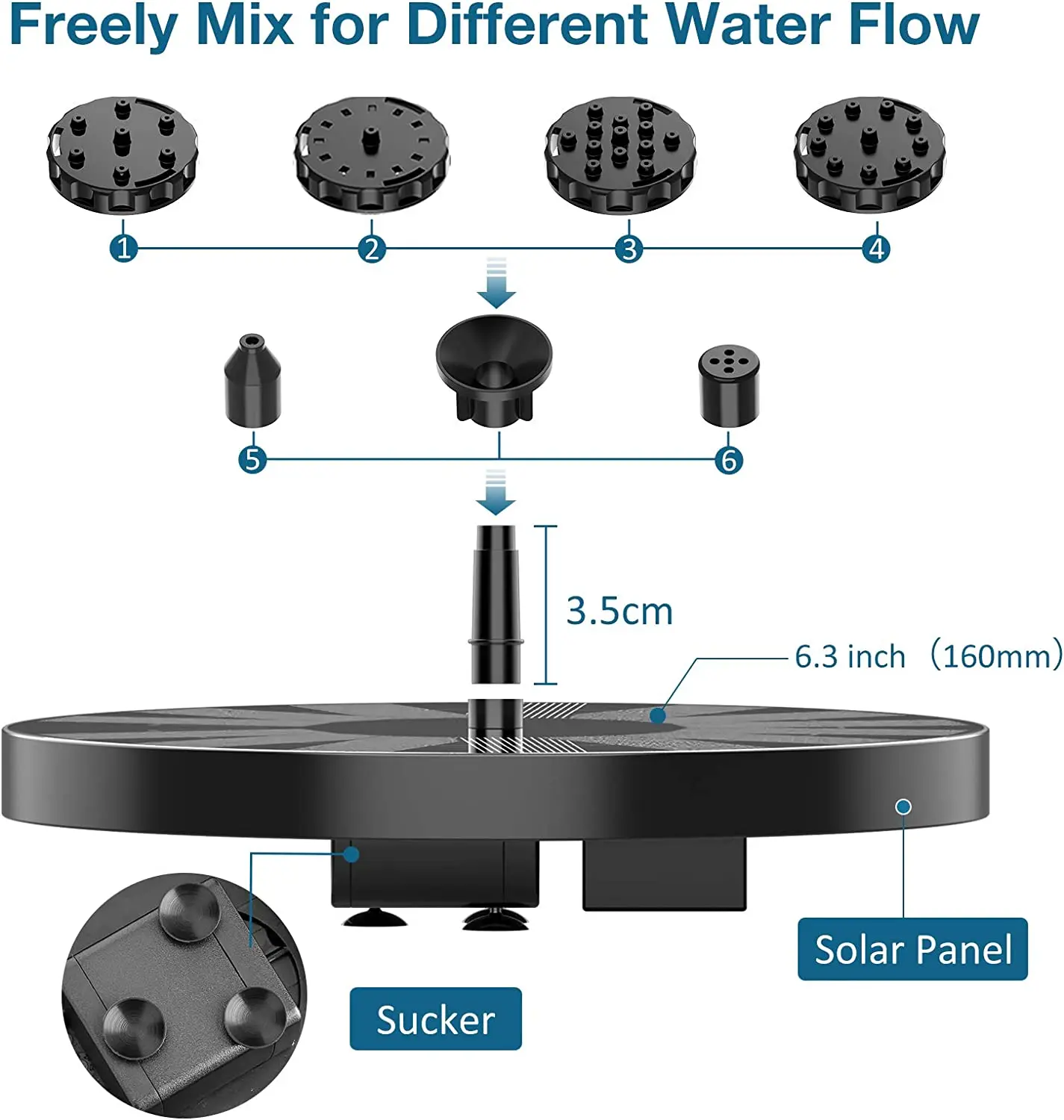 Solar Solar Water Fountain Pump Solar Water Fountain Garden Use Solar Bird Bath Fountain Decorate Light