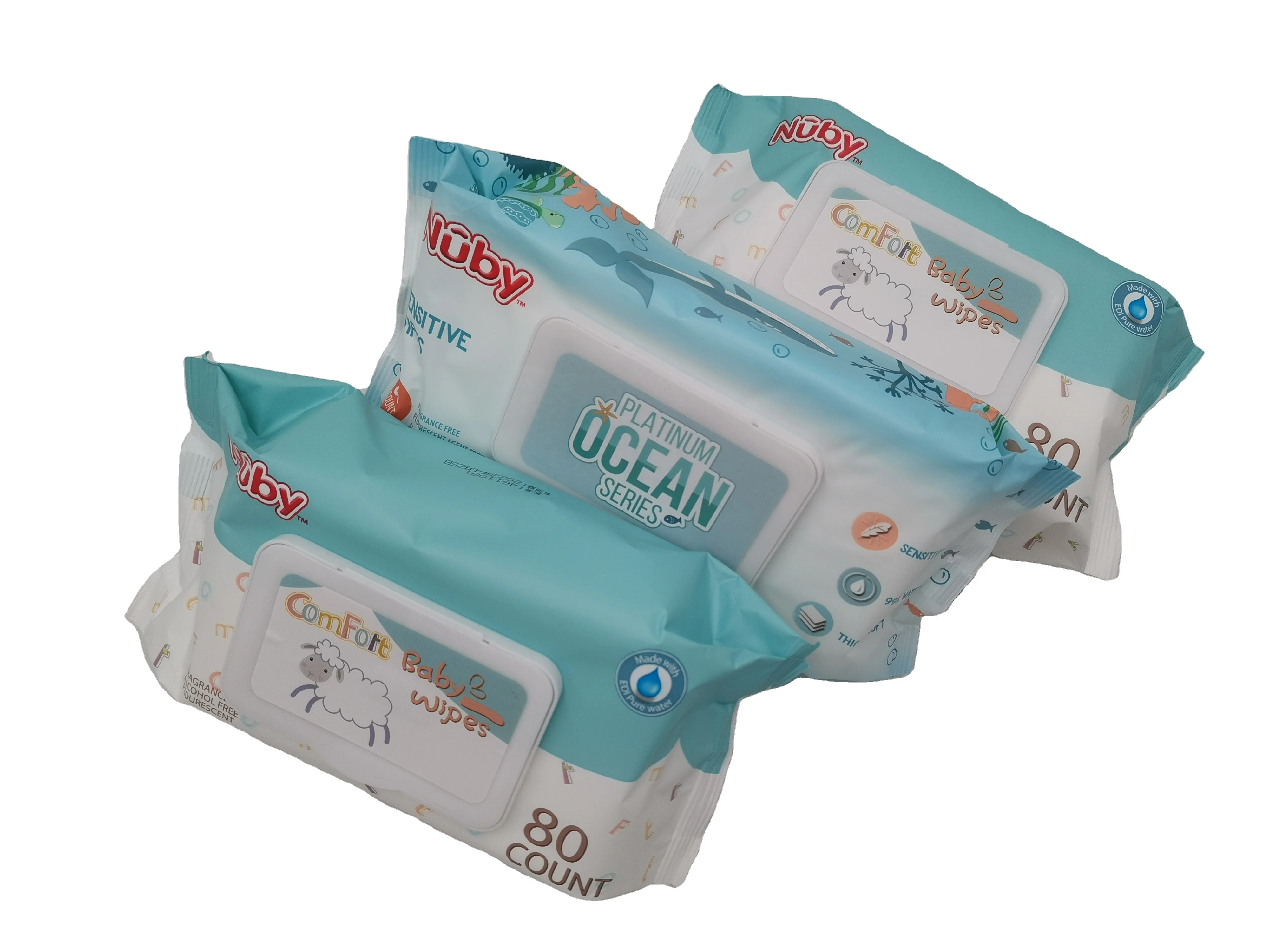 Manufacturer Support OEM/ODM NUBY Brand Free Sample Baby Wet Wipes China Household Non-woven Personal Cleaning Care for Baby