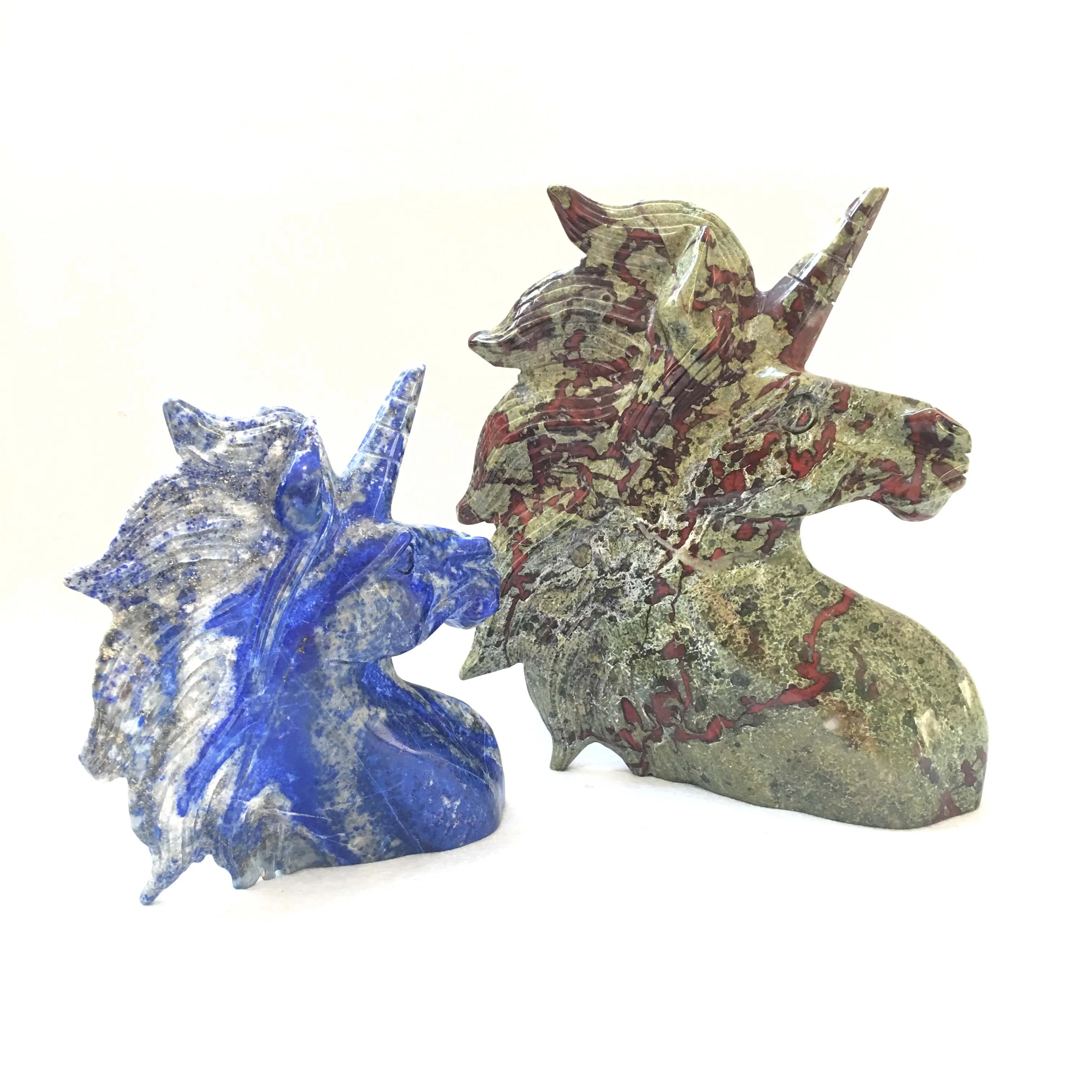Big Size Natural Dragon Blood Stone Quartz Crystal Unicorn Carving for Home Decor