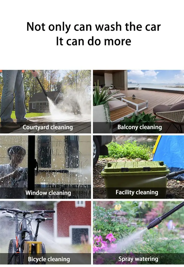 2023 New Portable Powerful High Pressure 24v Lithium Cordless Wireless Car Wash Water Jet Foam Gun Car Washer