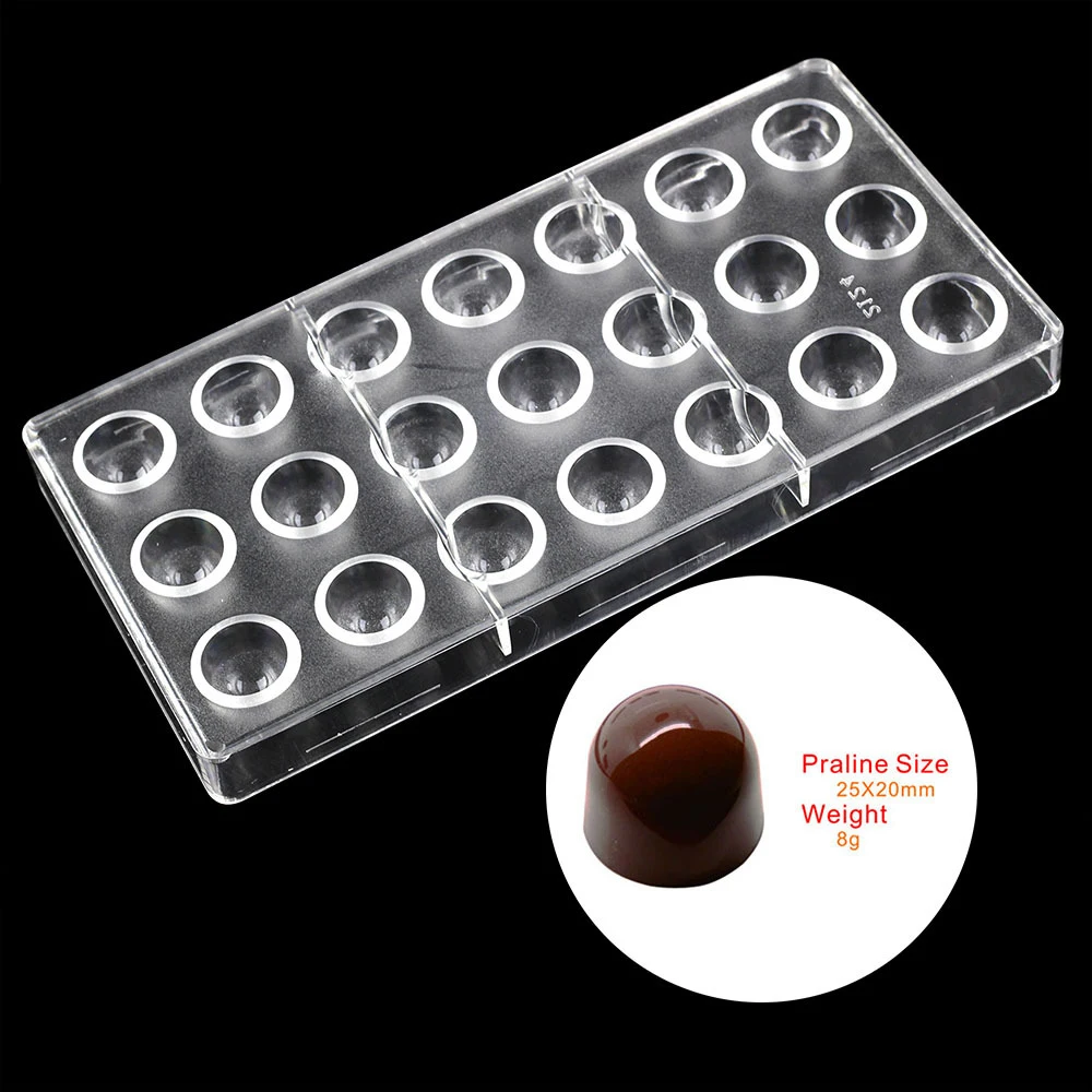 Latest Flat 24 Cavity Oem Pe Customized Design DIY 3D Plastic Cake Mould Round Unique Chocolate Mold