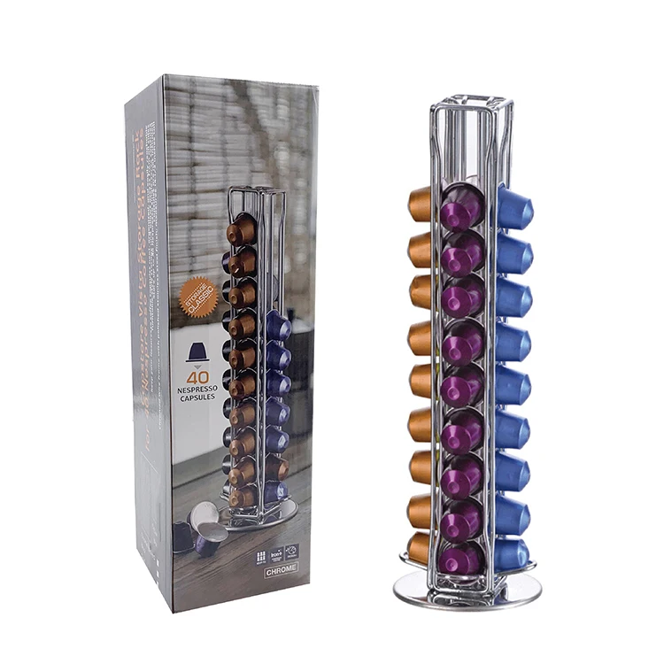 Hot Rotatable 40 NESPRESSO Coffee Pod Capsule Storage Holder Rack Coffee Capsule Holder