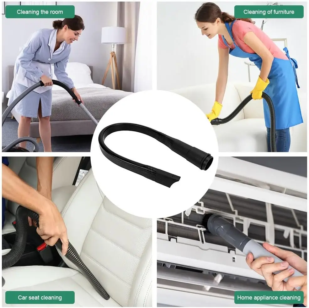 OEM Vacuum Cleaner Accessory Nozzle, 24-inch Replacement Flexible Long Reach Crevice Tool Attachment Crevice Brush Tool Kit