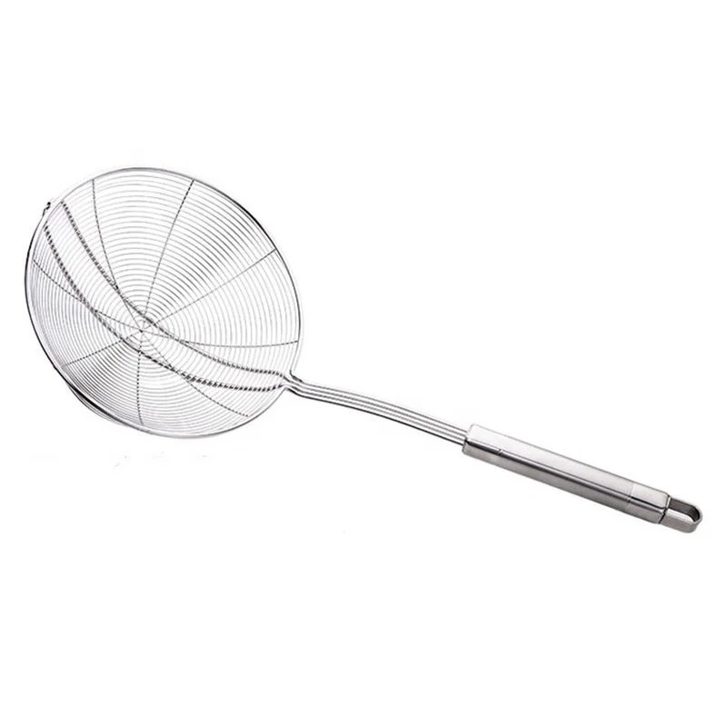 Eco Friendly Food Service Kitchen Accessories Frying Stainless Steel Skimmer Mesh Strainers Fine Filter Sifters Colanders