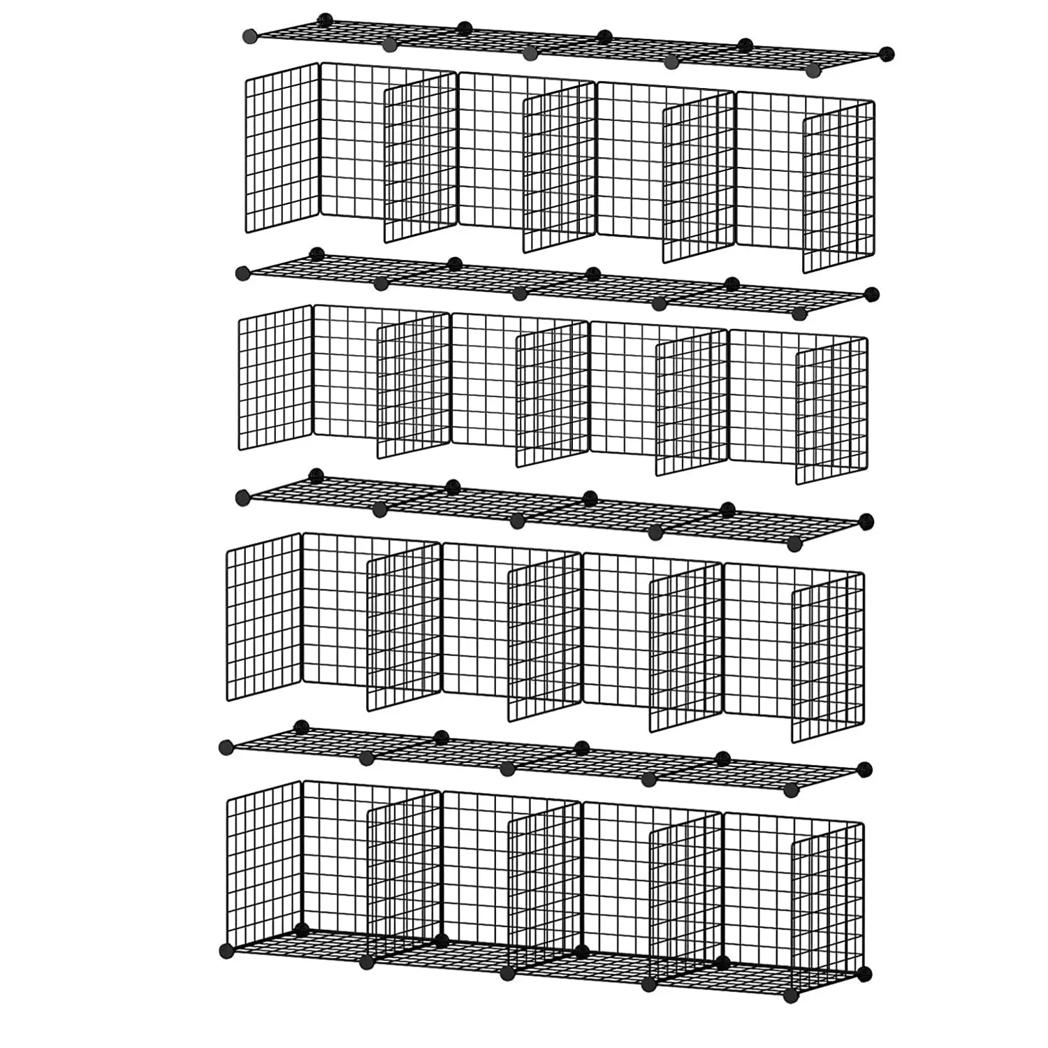 Metal Wire Storage Cubes Free Standing Modular Shelving Grids Customizable Metal Rack Bookcase DIY Storage Organizer
