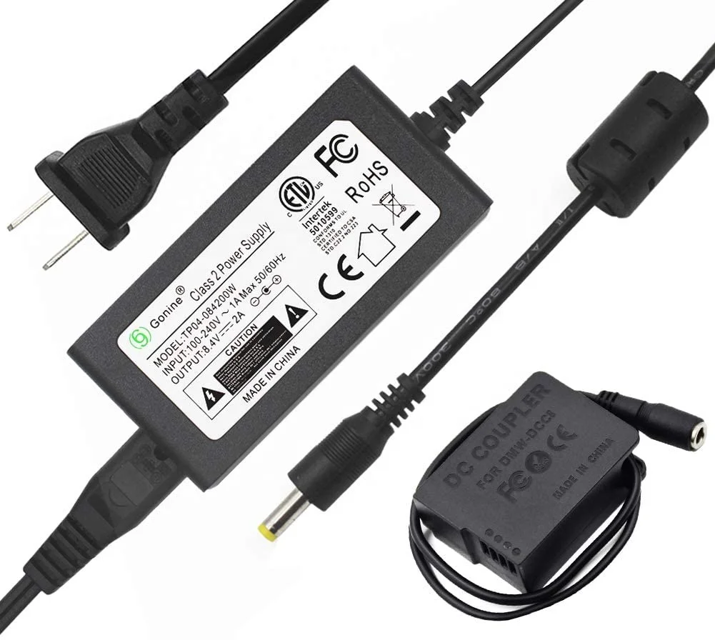 DMW-DCC8 DMW-AC8 AC Power Adapter Kit DMW-BLC12 Battery Replacement for Panasonic Lumix DMC-FZ2500 G7 6 5 GH2 DC-G90 G95 Camera