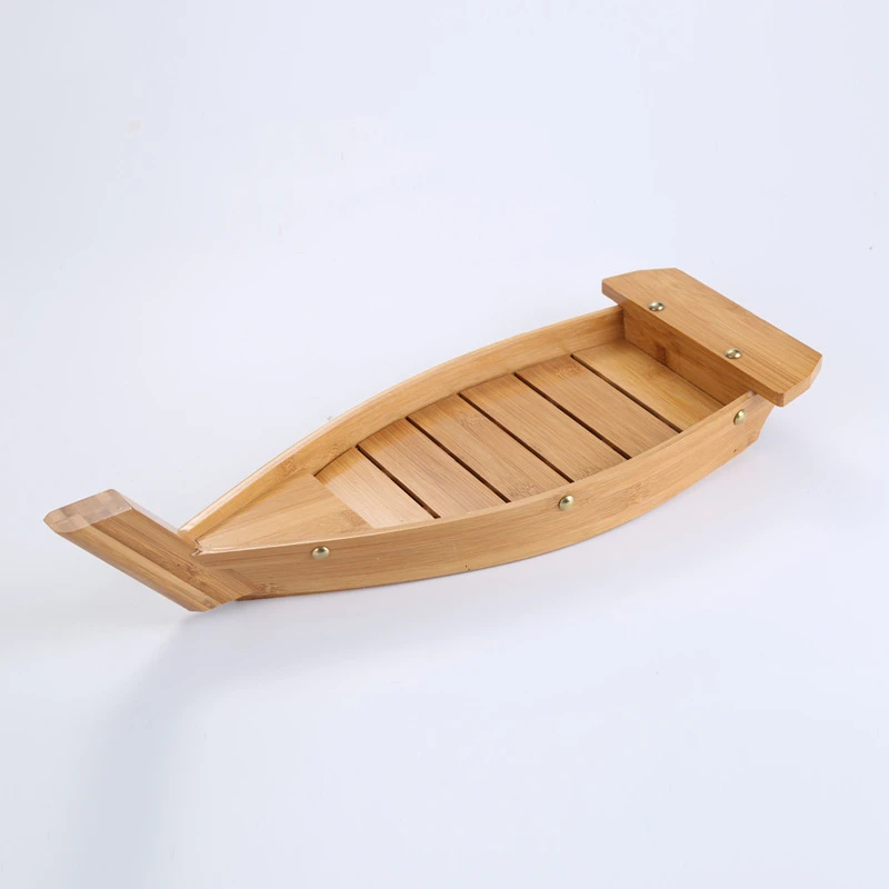 Hensin 90cm 120cm 60cm Japanese Restaurant Custom Logo Safe Healthy Large Natural Bamboo Sushi Boat With Plate Tray