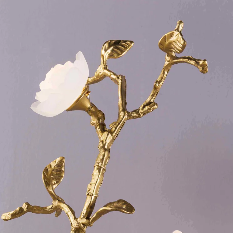 Hot selling golden color led with glass flower wall lamp