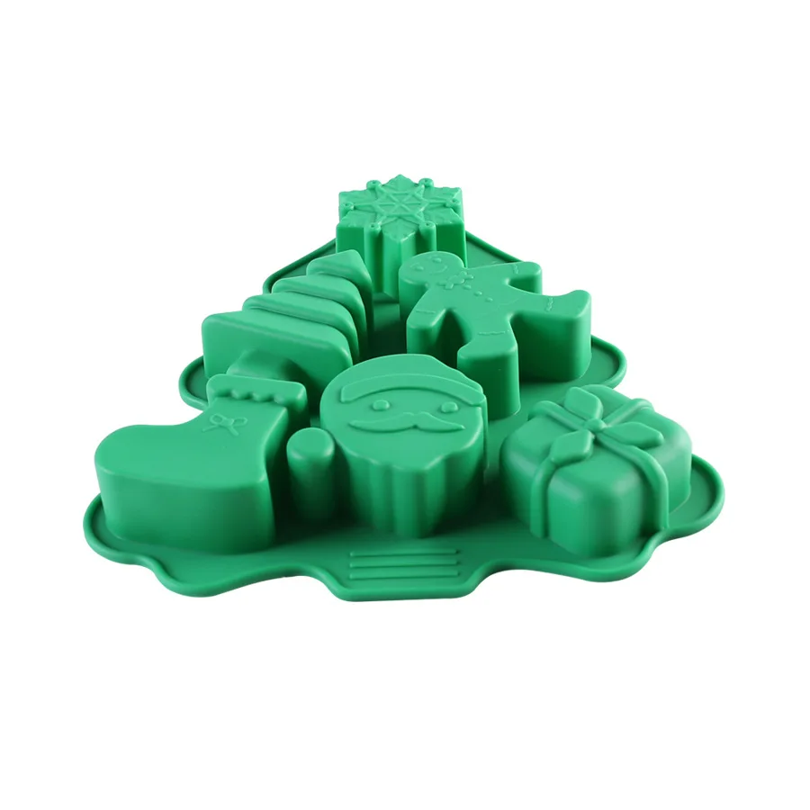 Food Grade Snowman Christmas Cake Decorating Tool Molds Candles Molds Chocolate Silicone Cake Baking Mould