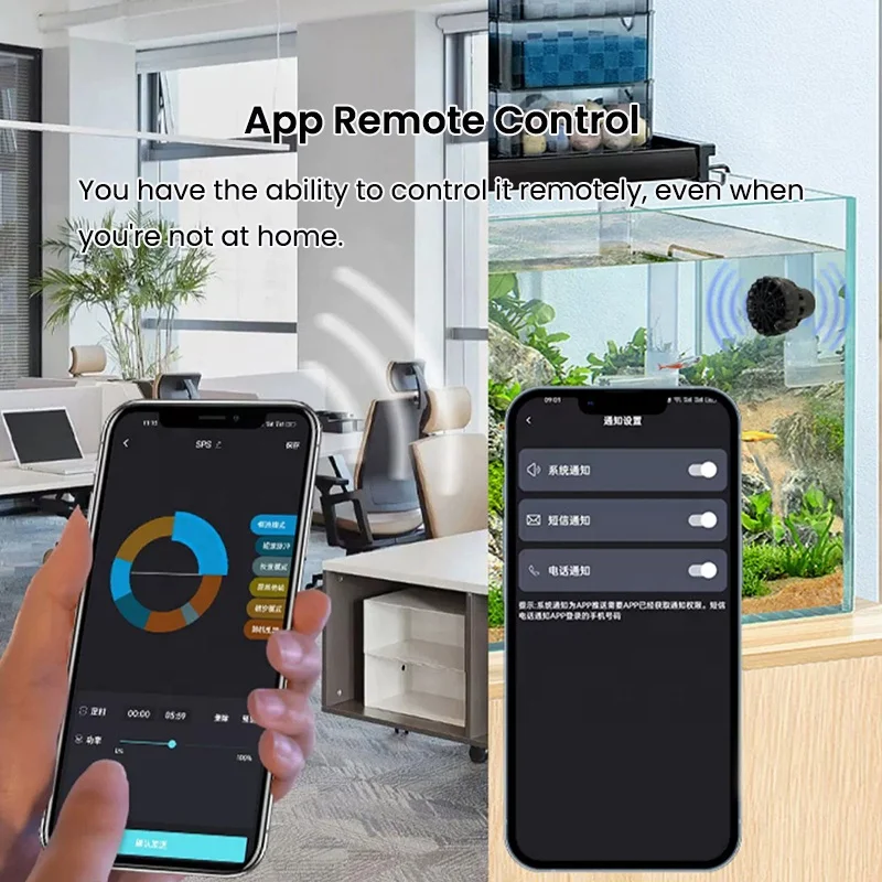 ZKSJ 4th Generation Smart Slim WiFi App Remote Control Saltwater Freshwater Aquarium Wavemaker Pump for Marine Reef Fish Tank