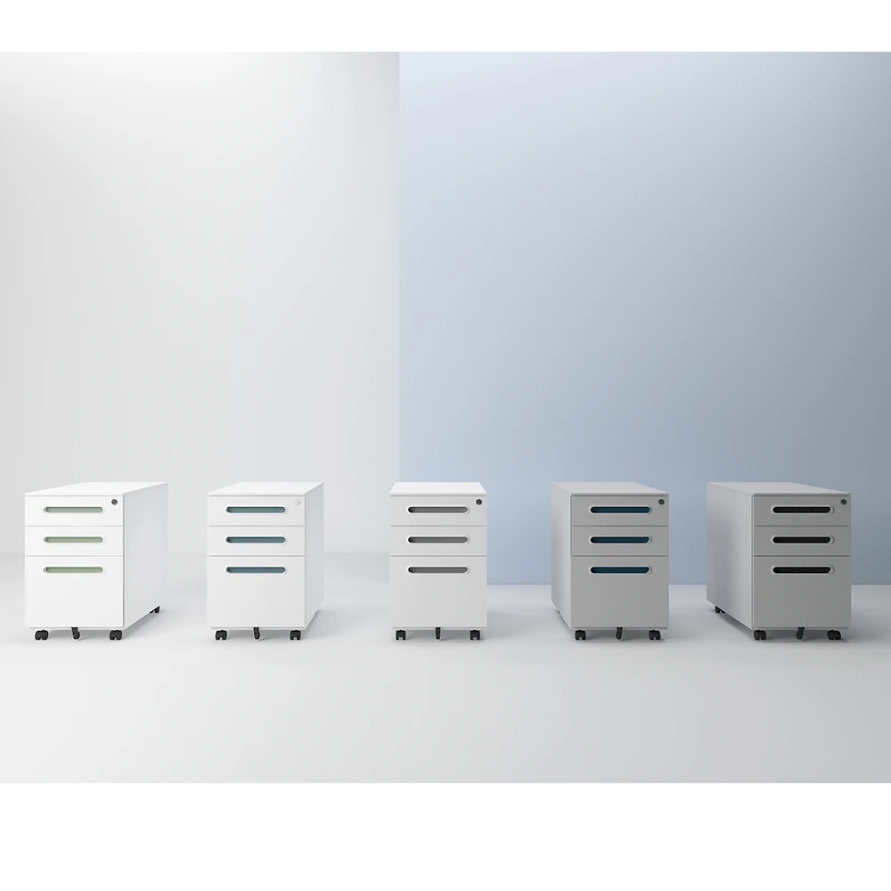 Premium OEM Factories Office Use High quality Metal White 3 drawer Mobile Pedestal Cabinet