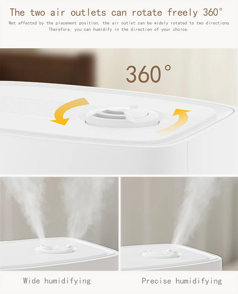 RUNAL Smart Brand New Long Essential Oil Aroma Mute Led Timer Ultrasonic Double Nozzle Room Hot Warm Steam Mist Air Humidifier