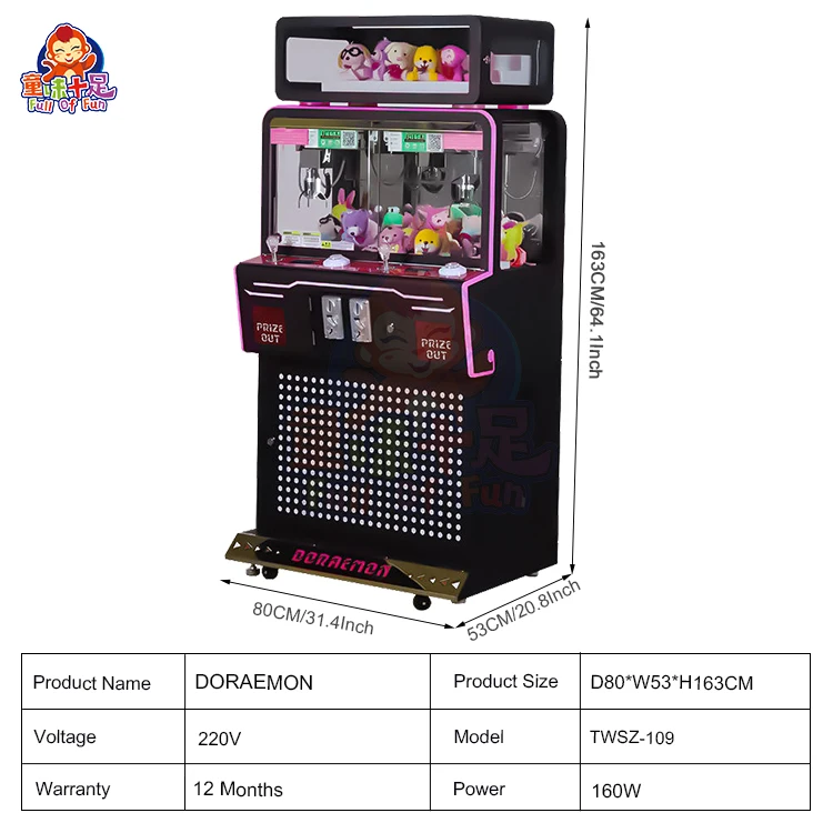 Hot Selling Prize Machine Doll Toy Gift Vending Claw Game Machine Arcade Crane Machine With Good Price