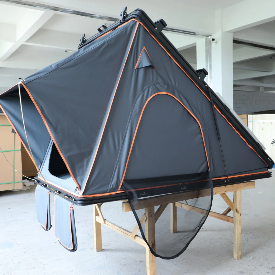 OEM 3-4 Person Triangle RTT Tent 4X4 Aluminum Waterproof Hard Shell Roof Top Tent for Camping