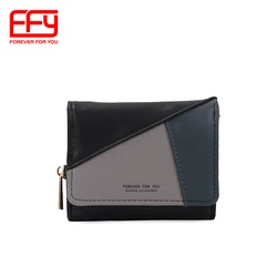2021 New Design Young Girl Wallet   Pu Leather Women Wallet With Coin Bag  Three Folder Wallet