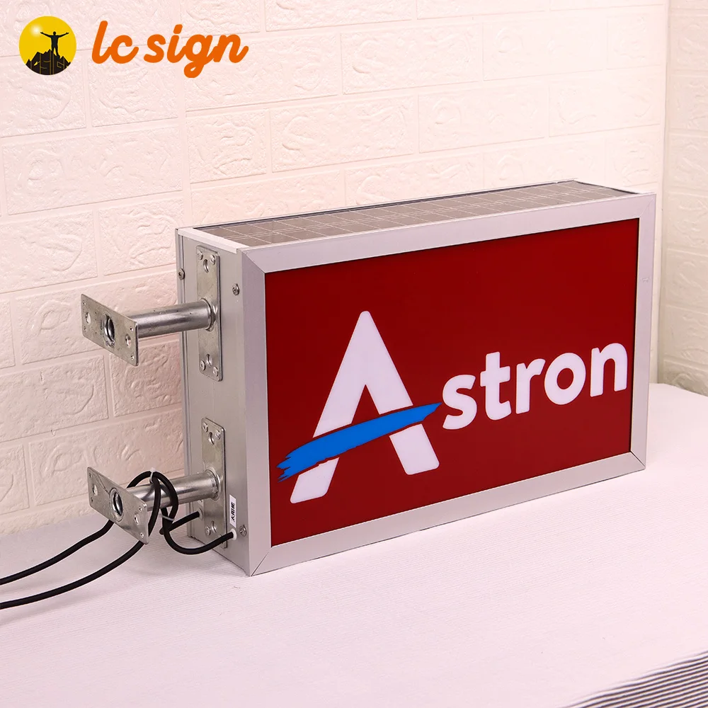No Moq Acrylic Outdoor lighting sensor solar power led signs  printing light box advertising led light boxes