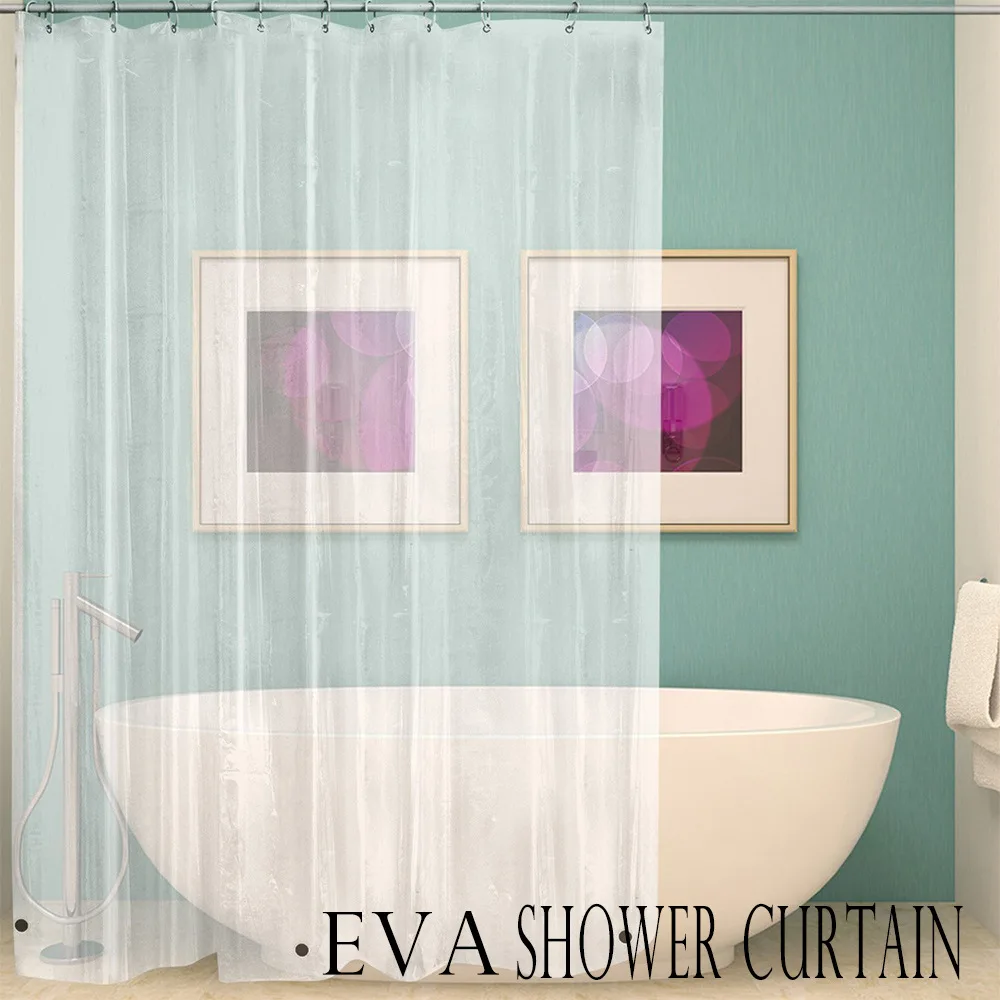 Waterproof shower curtain set  high quality transparent Eco Friendly EVA shower curtain