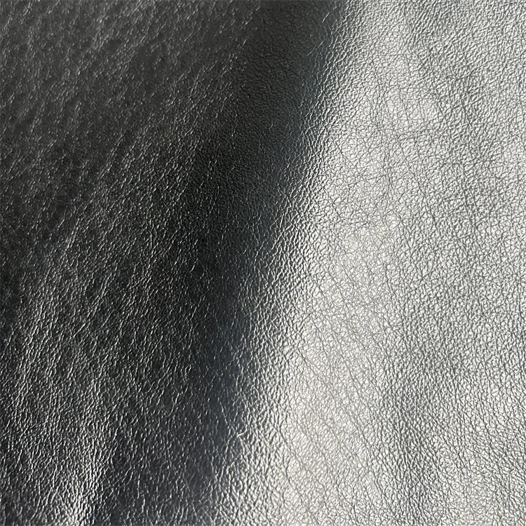 Black color natural pig grain leather for shoes lining