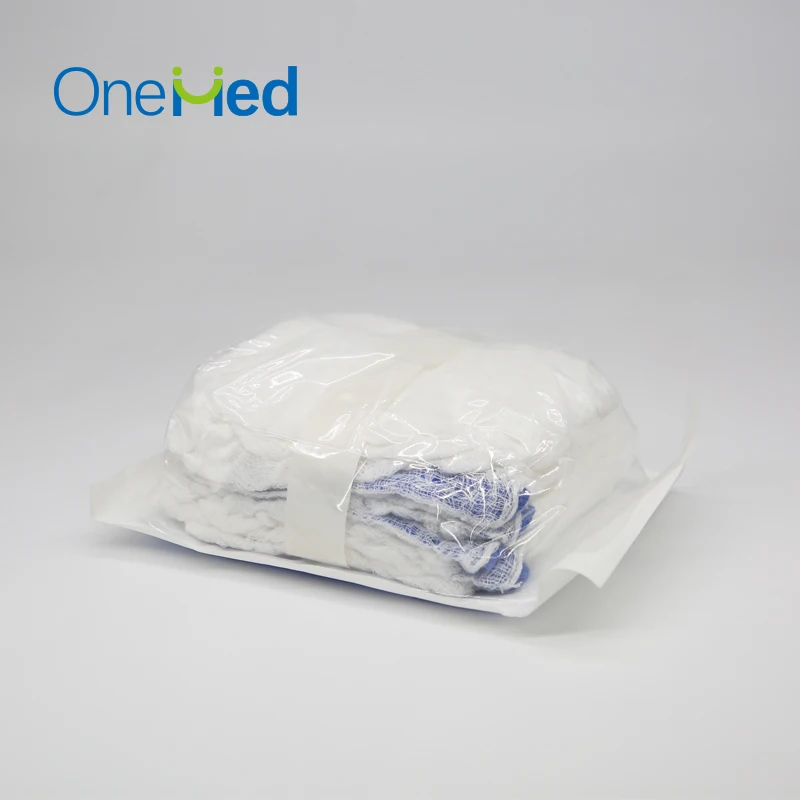 medical disposables absorbent cotton pre-washed sterile gauze lap sponges with 8ply x ray detectable thread for surgical