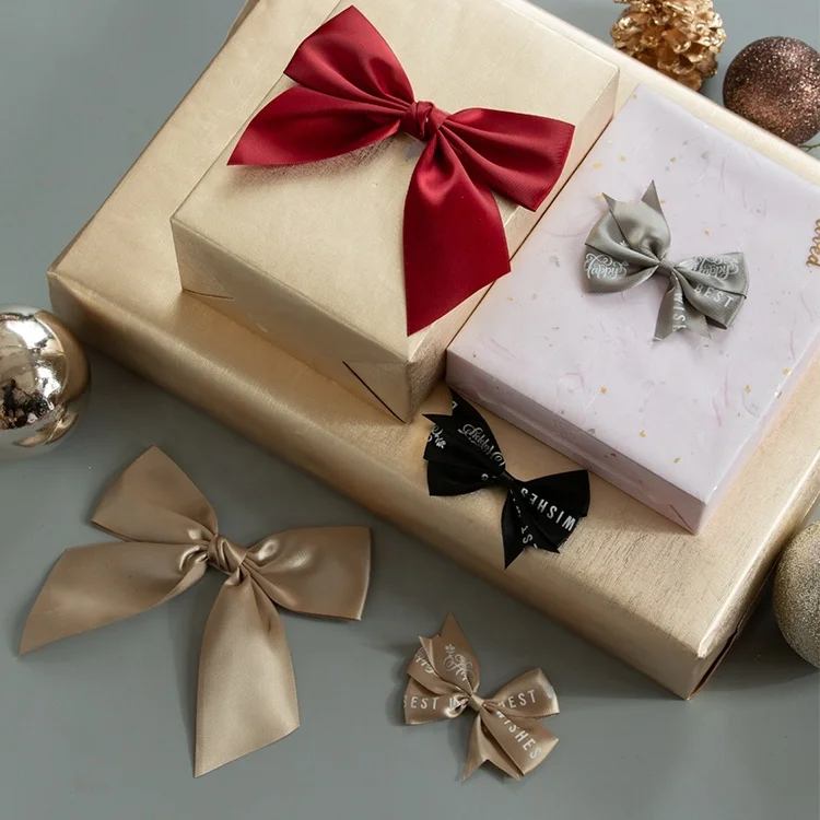 Fancy Decorative Soft Gift Ribbon Christmas Satin Ribbon Bows For Blanket